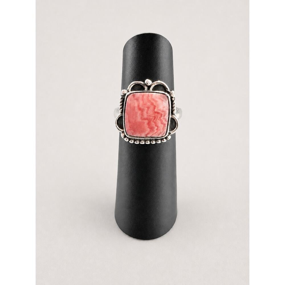 Sterling Silver Rhodochrosite Ring – Size 7